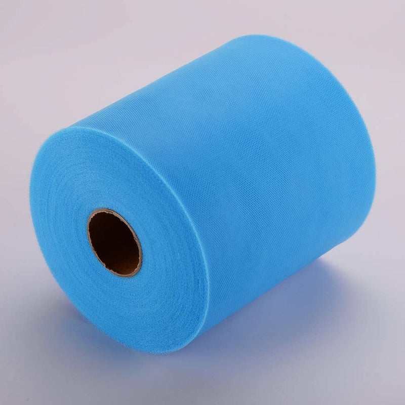 Miegecha Tulle Rolls 6  by 100 Yards (300 feet) Tulle Roll Spool Fabric for DIY Tutu Skirts Wedding Baby Shower Crafts Decorations Party Supplies (Light Blue) - Image 2